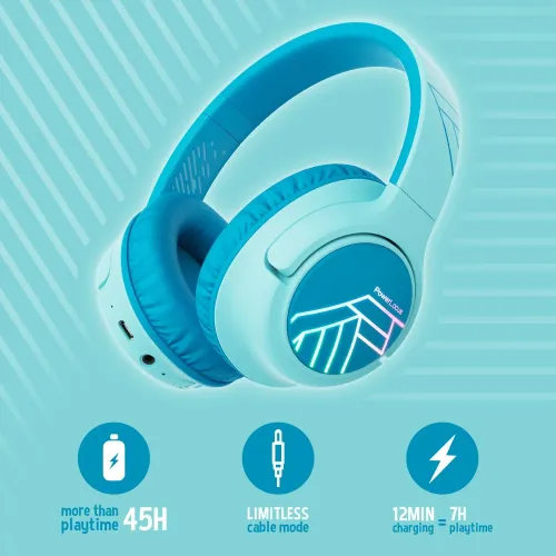 Słuchawki bezprzewodowe PowerLocus Bobo Nauszne Dla Dzieci Bluetooth 5.3 Niebieski