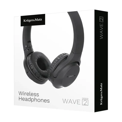 Słuchawki bezprzewodowe Kruger & Matz Wave 2 KM0629 Nauszne Bluetooth 5.0 Czarny