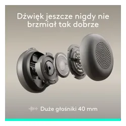 Słuchawki LOGITECH Zone Wired 2 Przewodowe, Nauszne, ANC Grafitowy