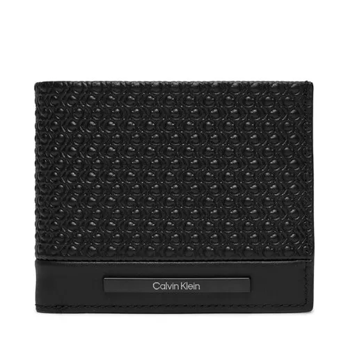 Большой мужской кошелек Calvin Klein Modern Bar Bifold 6cc с Биллом K50k511374 Black Nano Mono 0GL