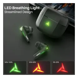 Słuchawki bezprzewodowe Tozo Gaming Pods Dokanałowe Bluetooth 5.3 Czarny