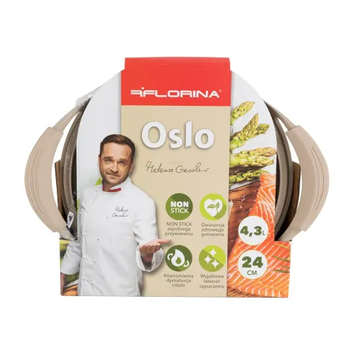 Garnek aluminiowy nieprzywierający z pokrywką FLORINA OSLO 4,3 l