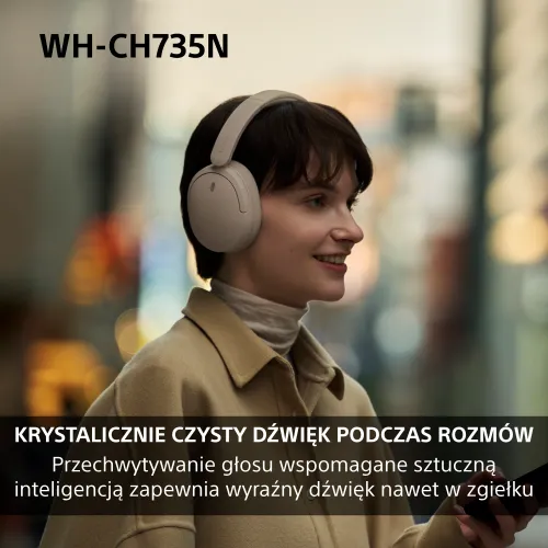 Słuchawki bezprzewodowe Sony WH-CH735N ANC Nauszne Bluetooth 6.0 Biały