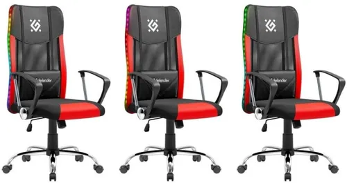 Fotel DEFENDER West RGB Czarno-czerwony