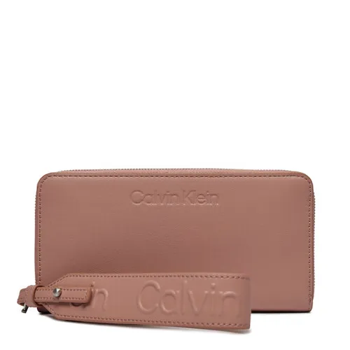 Большой женский кошелек Calvin Klein Gracie Wallet с ремешком Lg K60k611388 Ash Rose VB8