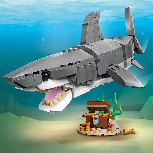 KLOCKI LEGO CREATOR 31381 Groźny rekin i skrzynia ze skarbem, zestaw +8 lat
