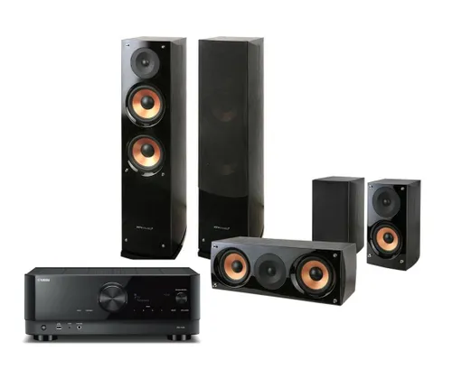 Yamaha MusicCast RX-V4A Cinema System Black, Pure Acoustics NOVA 6 Black