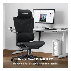 Fotel Anda Seat X-Air Pro XL Gamingowy do 120kg Tkanina Czarny