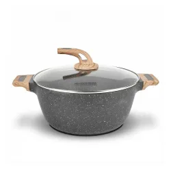 Garnek granitowy typu stone z pokrywką Konighoffer Fegato 6,2 l