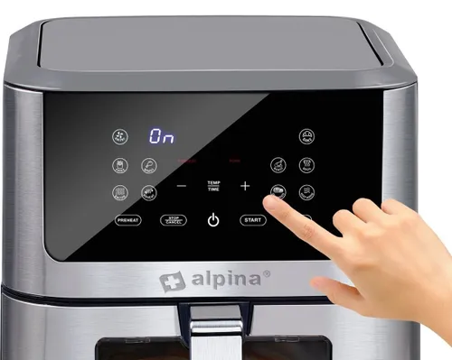 Air Fryer Frytkownica beztłuszczowa ALPINA 871125224542 8l z okienkiem do obserwacji postępów gotowania