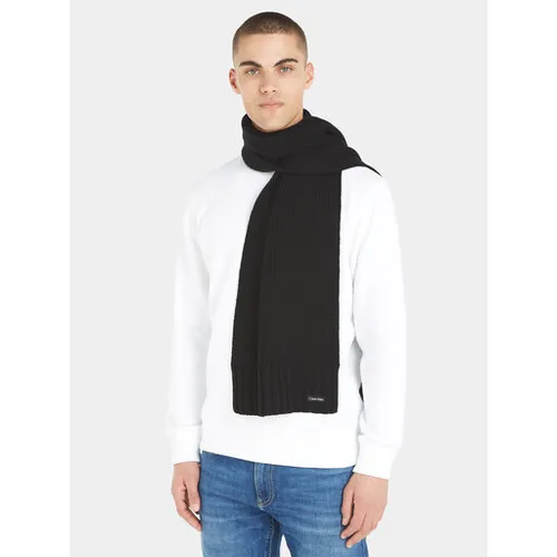 Calvin Klein ridicat coaste tricot eșarfă K50k511006 CK Negru BAX