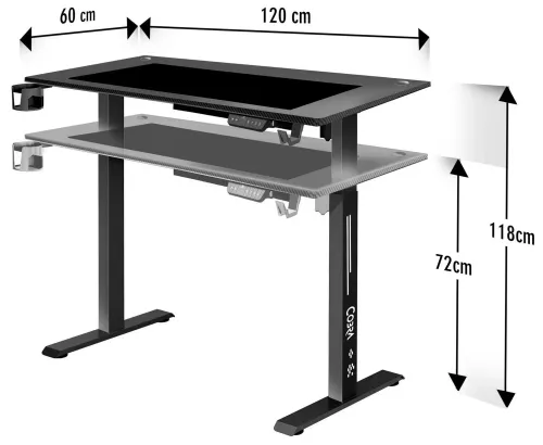 Biurko Cobra Electra CRF12ELBK 120cm Regulacja wysokości Czarny
