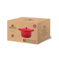 Garnek Gerlach Natur Iron Indukcja Żeliwo 3l Czerwony