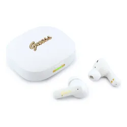 Słuchawki douszne GUESS Script Metal Logo Biały z tłumaczem