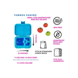 Yumbox Panino Çocuk Öğle Yemeği Kutusu 750 ml-Tropical aqua / panther tray