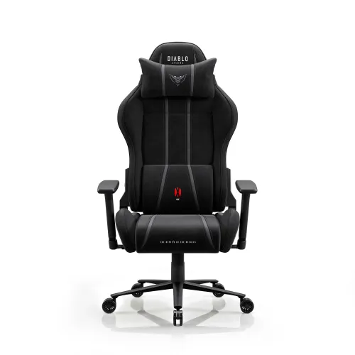 Fotel Diablo Chairs X-One 2.0 Normal Burned Black Gamingowy do 140kg Tkanina Czarny