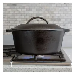 LODGE Dutch Oven 4,7 l czarny - garnek żeliwny z pokrywką
