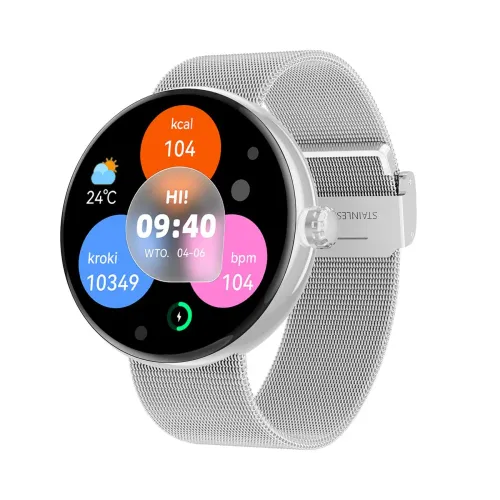 Smartwatch Forever Forevive 5 SB-365 41mm Srebrny