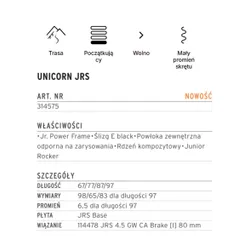 Narty HEAD Unicorn Easy JRS Junior + wiązania JRS 4.5 GW 2026