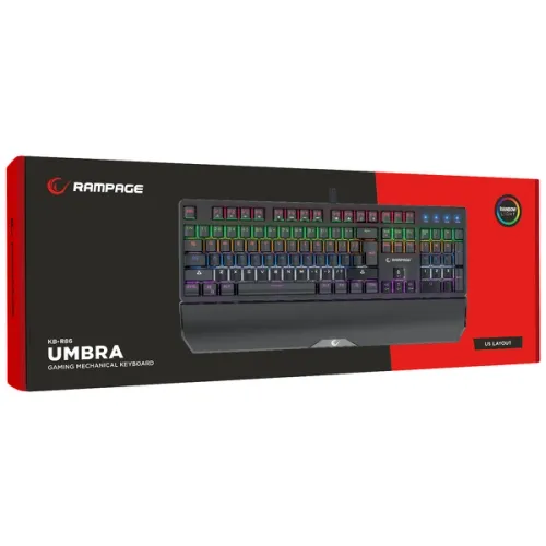 Klawiatura mechaniczna Rampage KB-R86 UMBRA Kaicheng Red Switch Czarny