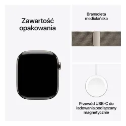 Apple Watch Series 11 GPS + Cellular 46mm Tytan Naturalny Bransoleta mediolańska Naturalny S/M