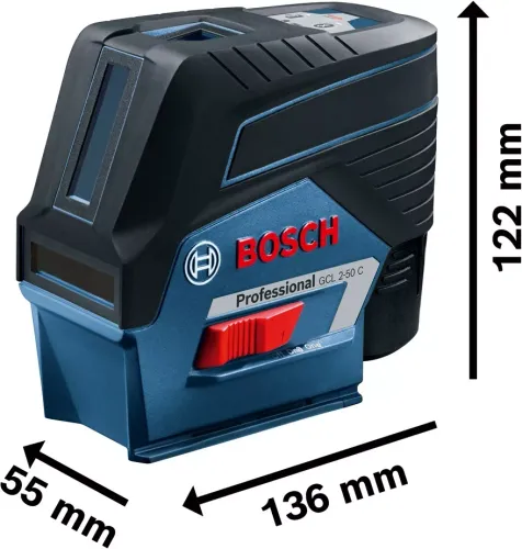 Laser krzyżowy Bosch GCL 2-50 C Professional (+ uchwyt RM 2 + statyw BT 150)