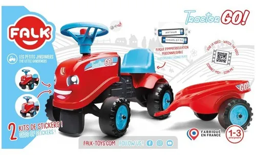 Falk Jeździk Traktor Go! Z Przyczepą Czerwony 1-3 Lat