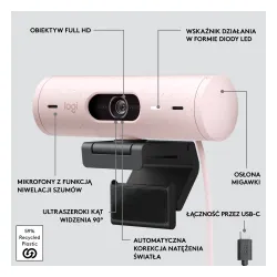 Kamera internetowa Logitech Brio 500 Rózowy