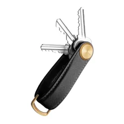 Skórzane etui organizer na klucze Orbitkey Key Organiser Pro Saffiano Leather - liquorice black