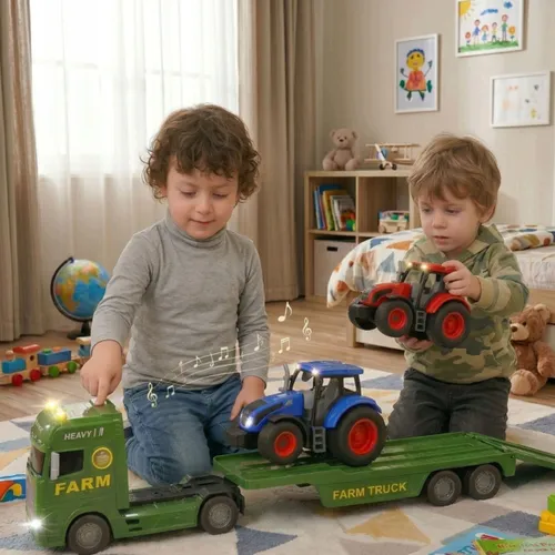 Tir Laweta 2x Traktor Duża interaktywna zabawka dla chłopca światło dźwięk