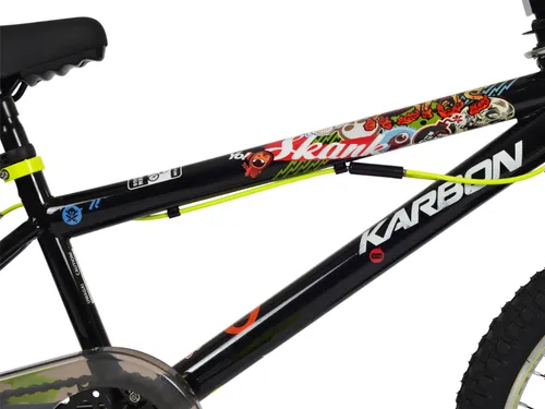 Rower dziecięcy KARBON Stickerboomb BMX 20 Czarno-limonkowy