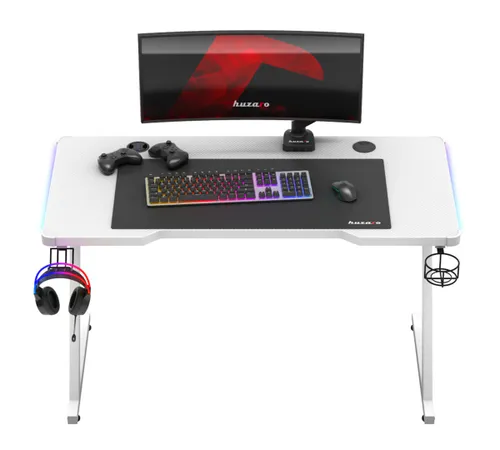 Biurko gamingowe HUZARO Hero 2.5 RGB Biały