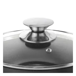 Garnek aluminiowy z pokrywką GRANDE CZARNY 2,3 l