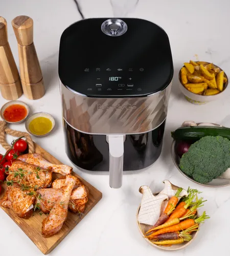Air Fryer Frytkownica beztłuszczowa BLENDYGO Air 6l z okienkiem do obserwacji postępów gotowania Szampański