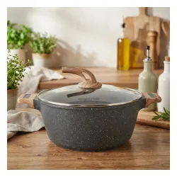 Garnek granitowy typu stone z pokrywką Konighoffer Fegato 6,2 l