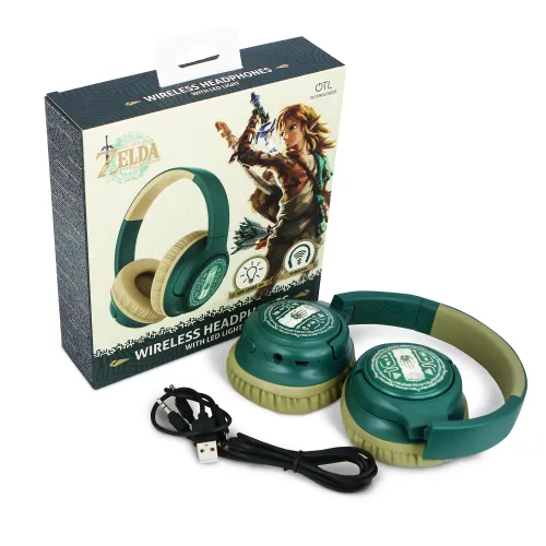Słuchawki bezprzewodowe z mikrofonem OTL Technologies The Legend of Zelda Nauszne Zielony