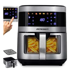 Air Fryer Frytkownica beztłuszczowa BERDSEN BD-656 9.1l 7 gotowych programów Srebrny