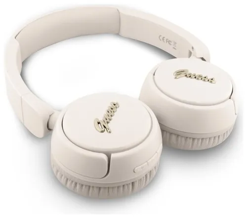 Słuchawki nauszne GUESS Metal Logo Script Beżowy