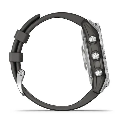 Смарт-часы Garmin FENIX 7 серебристый с графитовым силиконовым ремешком (010-02540-01)