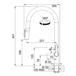 Bateria FRANKE Maris Slim Clear Water 120.0730.870 Chrom