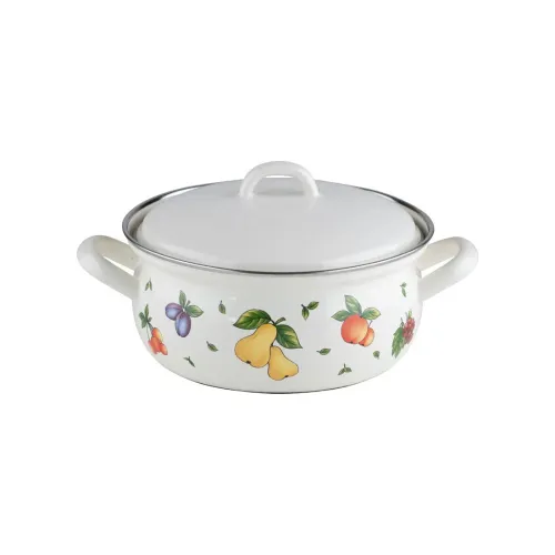 RIESS Country Fruit Garden 1,4 l - garnek emaliowany z pokrywką