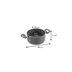 TESCOMA Manico Rosso 4,5 l grafitowy - garnek aluminiowy