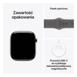 Apple Watch Series 11 GPS + Cellular 42mm Tytan Naturalny Pasek sportowy Górska szarość M/L