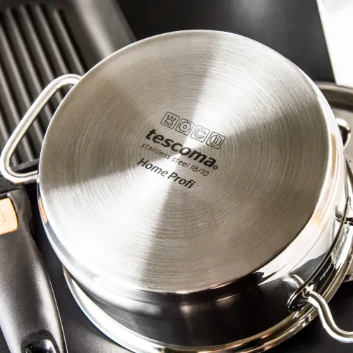TESCOMA Home Profi niski 4 l - garnek ze stali nierdzewnej z pokrywką