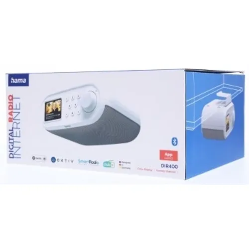 Radioodbiornik Hama DIR400 Radio FM, DAB, Internetowe Wi-Fi Bluetooth Biało-szary
