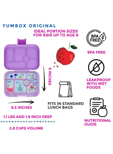 Okul için Öğle Yemeği Kutusu Yumbox Original - Lulu purple / Paris tray