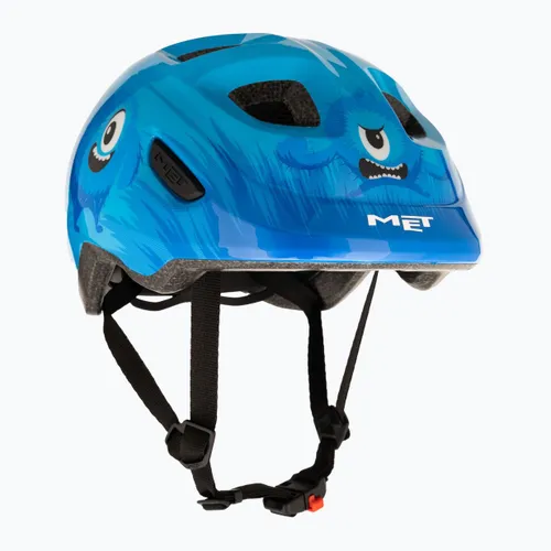 Kask rowerowy dziecięcy MET Hooray blue monster glossy