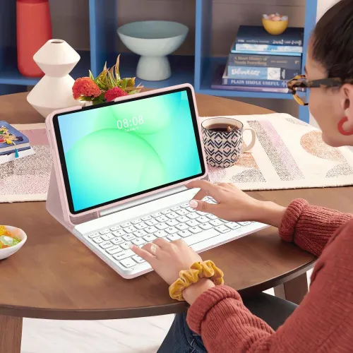 Etui na Galaxy Tab A9/A11 8.7 TECH-PROTECT SC Pen Różowy Klawiatura