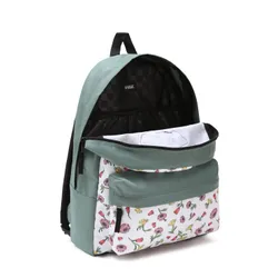 Vans Realm 22 l-ditsy poppy floral marshmallow Casual sırt çantası / ördek yeşili