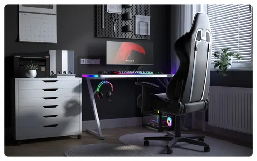Biurko gamingowe HUZARO Hero 2.5 RGB Biały